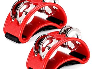 Facmogu 2PCS Pied Tambourins Percussion avec Metal