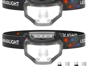 Curtsod Lot de 2 lampes frontales rechargeables