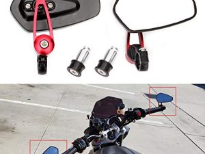 Rétroviseurs de guidon de moto rouges CNC
