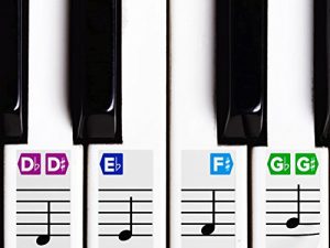 Autocollants de piano couleur pour touches –