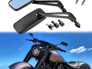 Rétroviseurs latéraux de moto noirs pour Harley