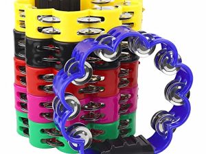 6PCS Tambourins en Plastique pour Adultes Diamètre