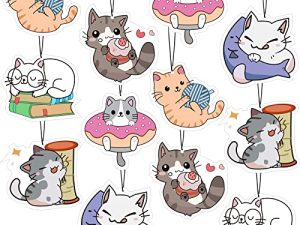 Lot de 12 désodorisants de voiture chat