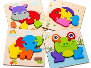 SKYFIELD Puzzles en bois pour tout-petits en