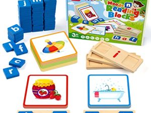Coogam Voyelle Courte en Bois Lecture Lettres