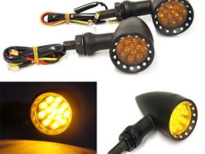 2pcs Ambre CNC Moto Bullet LED Clignotant