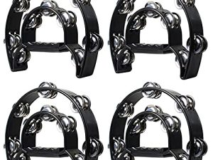 Lot de 4 tambourins à double rangée
