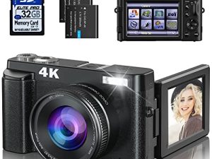 Appareil photo numérique 4K avec carte SD
