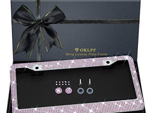 Cadre de plaque d'immatriculation Bling pour femme