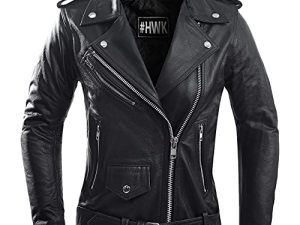 Veste de moto en cuir pour femme