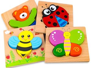 SKYFIELD Puzzles d'animaux en bois pour les