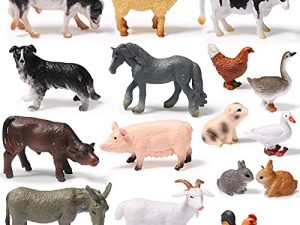 16 Pièces Figurines d'Animaux de la Ferme