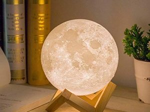 Mydethun Lampe lune 3D avec base en