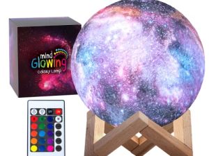 Lampe 3D Galaxy Moon lumineuse - Veilleuse