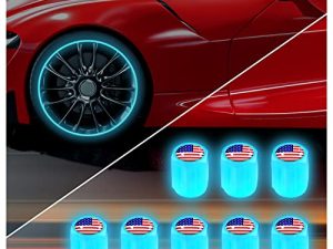 Drapeau américain Night Glow Roues lumineuses Bouchon