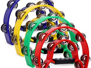 Lot de 4 tambourins à double rangée