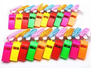 XMHF Lot de 20 sifflets colorés en
