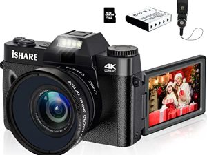ISHARE 48MP Appareil Photo Numérique Vlogging Caméra