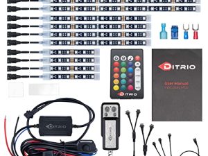 DITRIO 12pcs Underglow RGB LED Strip Light