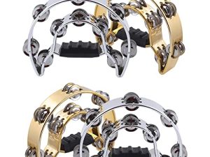 Lot de 4 tambourins portables avec jingles