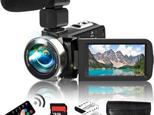 Heegomn Caméra Vidéo Caméscope avec Microphone Ultra