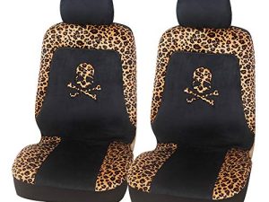 AUTOYOUTH 2PCS Trendy Leopard Skull Pattern Integrated