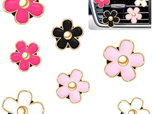 8 Pièces Daisy Décoration De Voiture Fleur