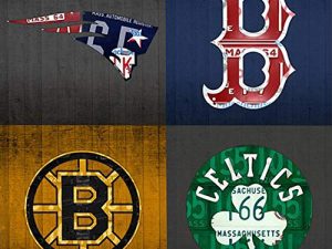 KPSheng Boston Sports Fan Vintage Massachusetts Plaque