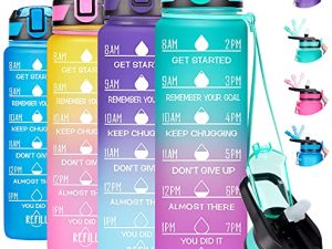 Fidus Bouteilles d'eau motivantes de 32 oz