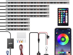 icicar 12 pcs Moto Lumières App Control