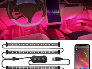 Nilight 4PCS USB Intérieur de Voiture Lumières
