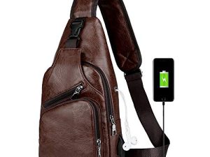 Peicees Sac à bandoulière en cuir pour