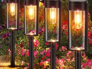 LETMY Lot de 6 lampes solaires d'extérieur
