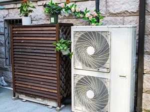 Climatiseur extérieur en bois Conception d'obturateur de