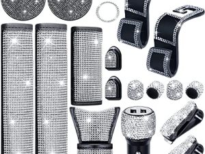 Ensemble d'accessoires de voiture Bling 19 pièces