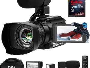 SPRANDOM Caméra Vidéo Caméscope 4K 48MP Vlogging