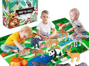 GINMIC Figurines d'animaux Safari avec tapis de