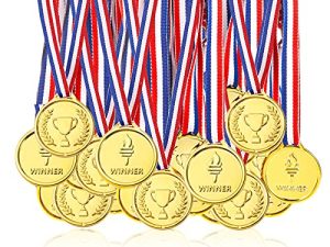 Pllieay 100 Pièces Médailles d'Or pour Récompenses