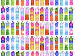 75 Pcs Chirstmas Mini Pop Fidget Keychain