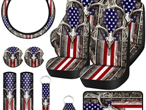 15 Pièces Drapeau Américain Bois Crâne De