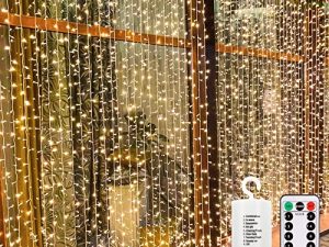echosari 300 LED Rideaux Lumineux à Piles