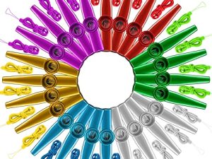 48 pièces Kazoos en métal avec cordons