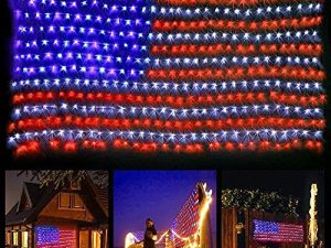 KAZOKU Drapeau américain lumineux avec 420 LED
