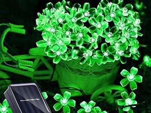 ITICdecor Guirlande Lumineuse Solaire Fleur Verte Lumières