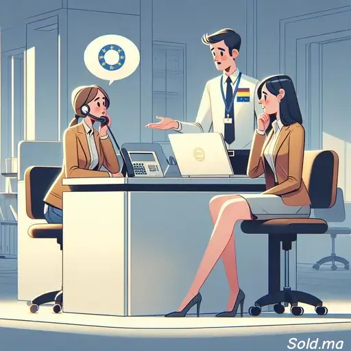 image montrant un employé informant un client sur l'expédition