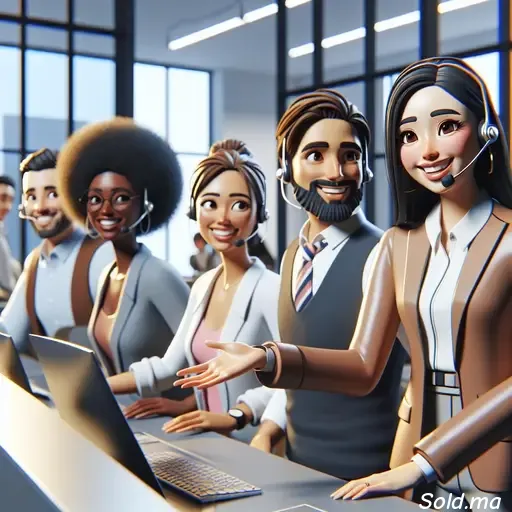service client qui écoute et apprécie les clients