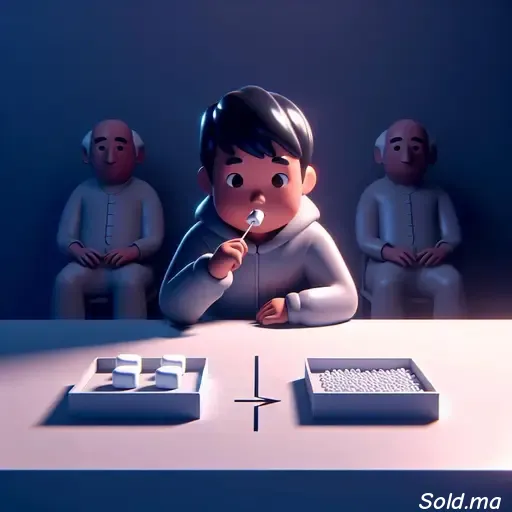 enfants choisissant marshmallow maintenant au lieu de deux